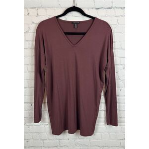 EILEEN FISHER purple plum knit top sweater pullover size XS